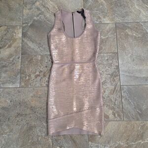 BCBG Max Azria - Rose Gold "Gisela" Bodycon Bandage Dress Sz XS